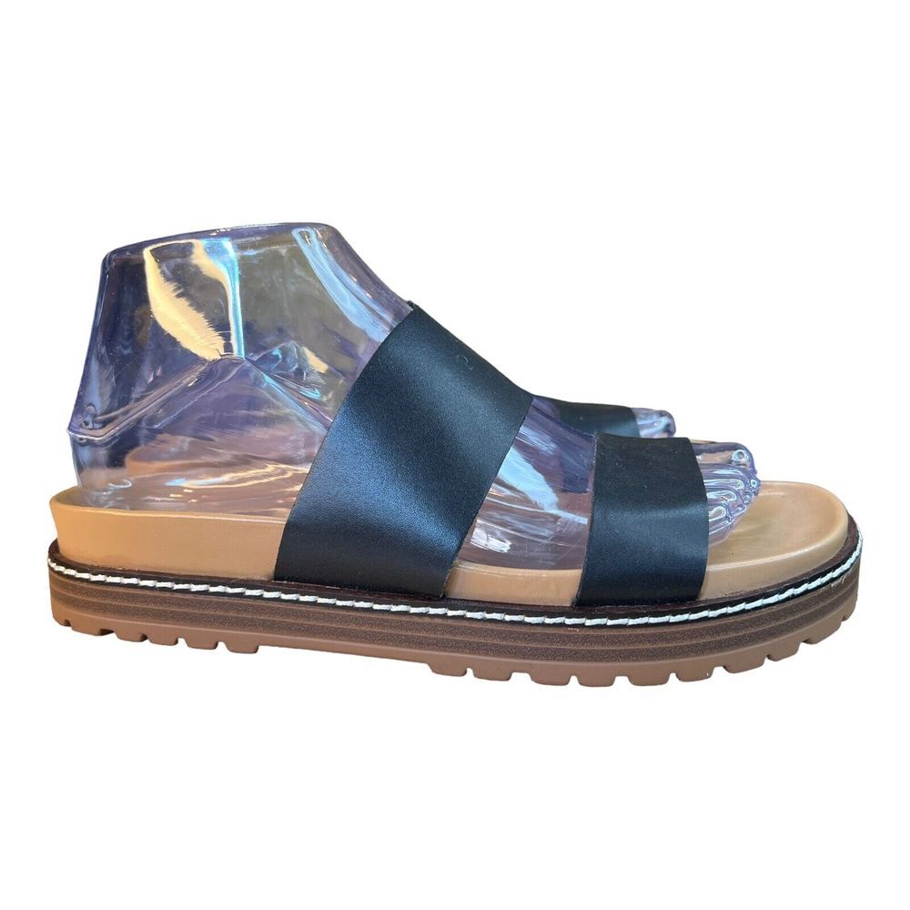 Sz 7.5 Madewell Women's Preston‎ Sporty Slides True Black ND955